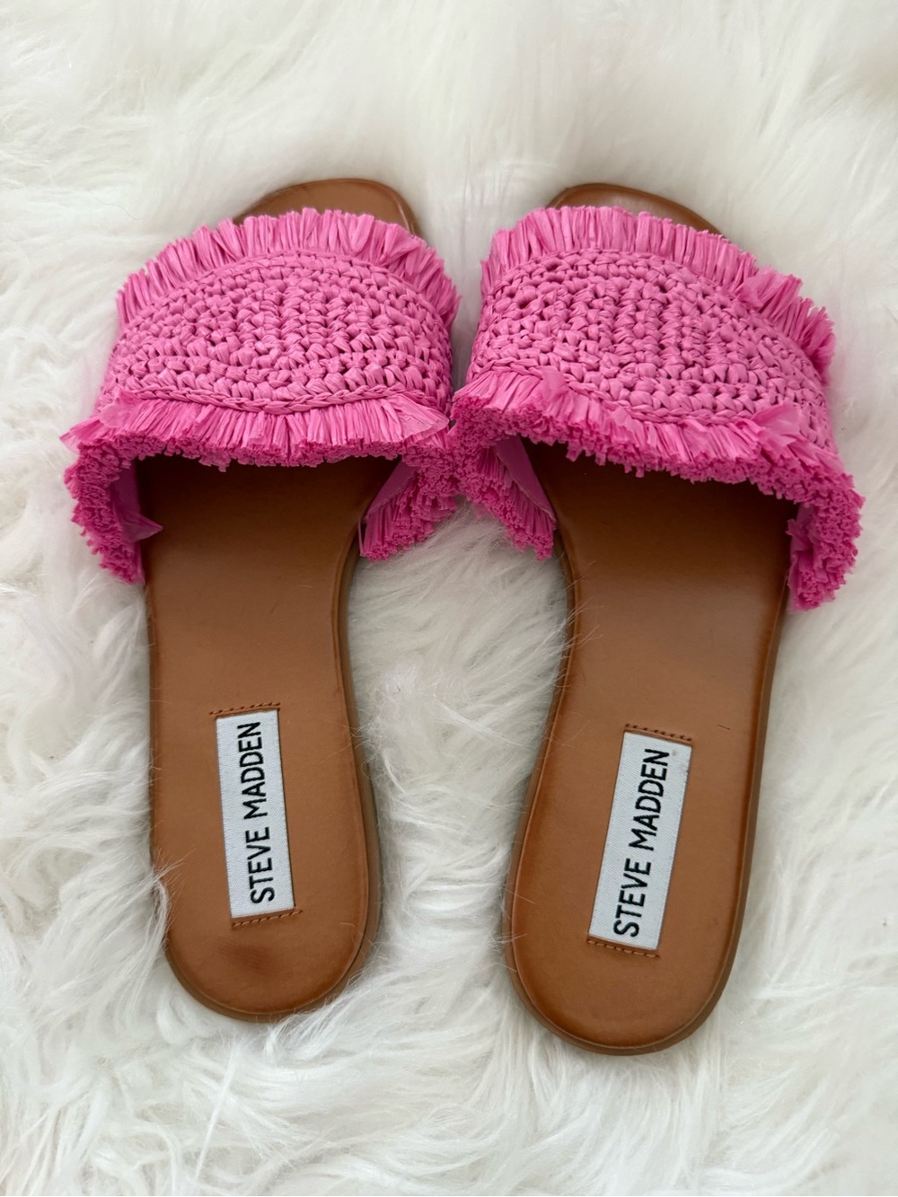 Steve Madden Lakeshore Woven Raffia Slide Sandal